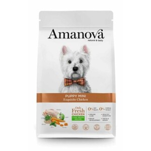 Croquettes chiot puppy mini petite race poulet frais 2 kg amanova