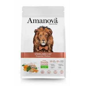 Croquettes chat stérilisé poulet frais 1.5 kg amanova