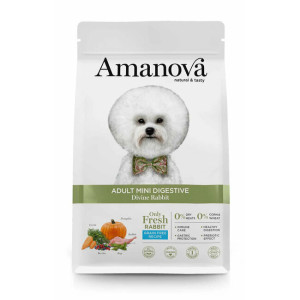 Croquettes chien adult mini digestion sensible au lapin frais 2 kg amanova