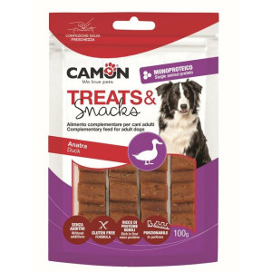 Barre de collation pour chien portionnable au canard 100 g camon