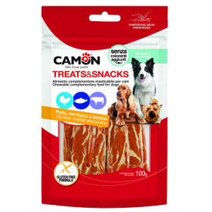 Lamelles à mâcher pour chien poulet et morue 100 g camon