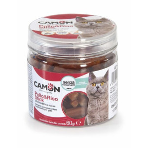Bâtonnets poulet riz taurine pour chat 60 g camon