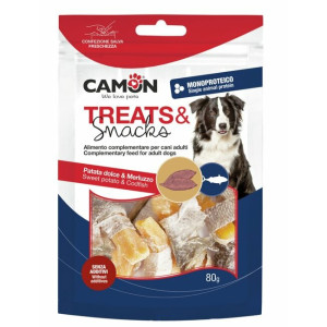 Snacks patate douce et peau de cabillaud chien 80 g camon