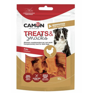 Friandises chien au poulet en forme d'os 90 g camon