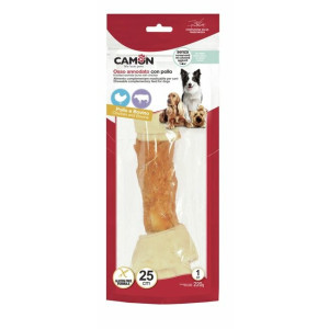 Os à mâcher peau de boeuf avec poulet 25 cm camon