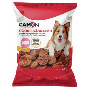 Biscuits pour chien en forme de patte avec porc 400 g camon