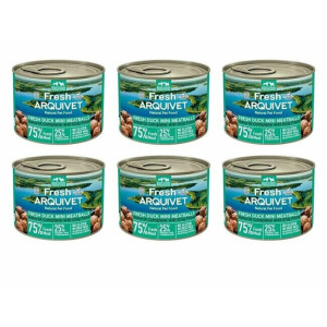 Pâtée pour chien boulettes mini canard patate douce orange 6 x 200 g arquivet