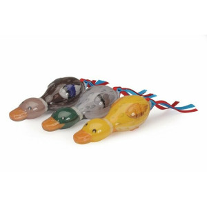 Jouet pour chien canard avec couineur et ruban camon