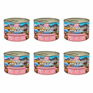 Pâtée pour chien boulettes mini saumon, carottes et petits pois 6 x 200 g arquivet