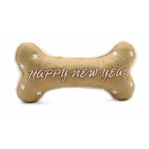Peluche pour chien forme d'os happy new year  de croci