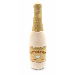 Peluche de fêtes pour chien bouteille de champagne de croci