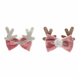 Noeud de fêtes avec pince décorée corne de cerf de croci
