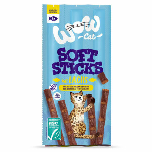 Sticks tendres pour chat avec saumon sans céréales par 6 wow