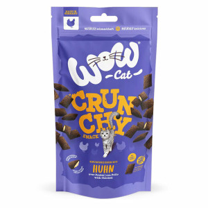 Friandises croustillantes chat crunchy avec poulet  60 g wow