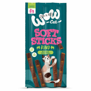 Sticks tendres pour chat avec boeuf sans céréales par 6 wow