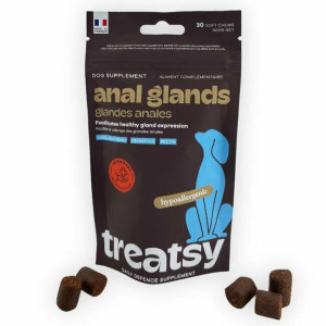 Protège glandes anales pour chien 30 bouchées treatsy daily defence 30 bouchées
