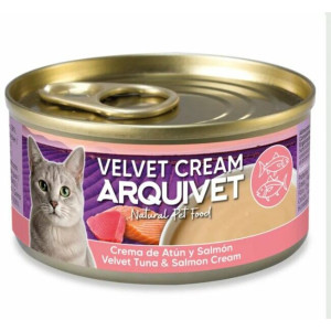 Velouté crémeux de thon et saumon pour chat velvet cream 6 x 80 g arquivet