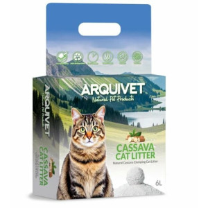 Litière naturelle chat au manioc 6 litres cassava cat litter arquivet
