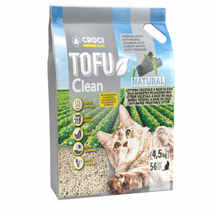 Litière chat naturelle végétale tofu clean charbon croci