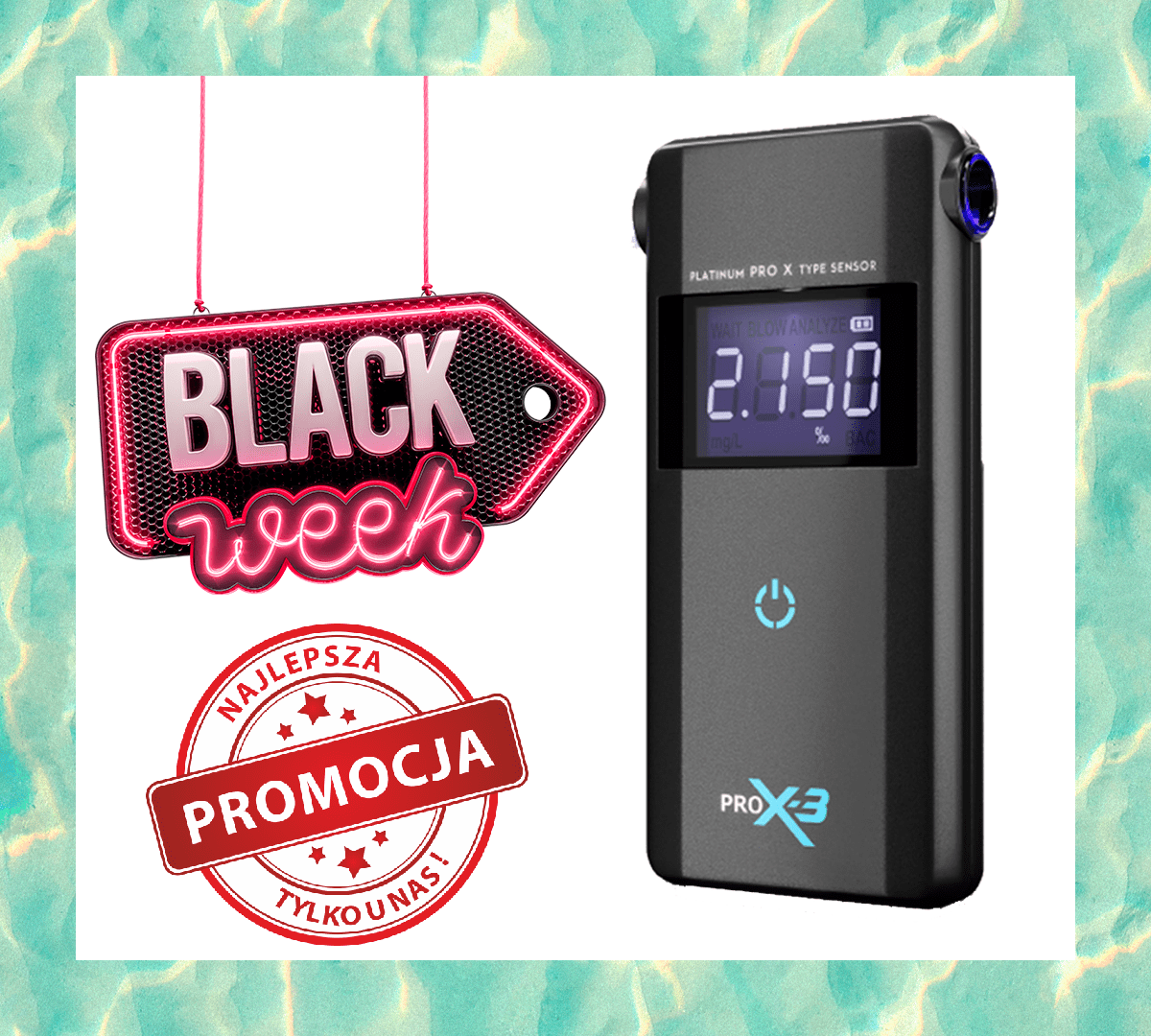 Alkomat PRO X-3 marki AlcoFind z platynowym sensorem