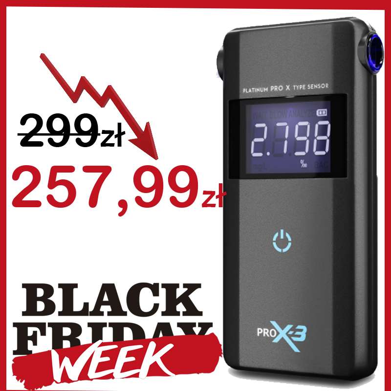 Alkomat PRO X-3 marki AlcoFind z platynowym sensorem