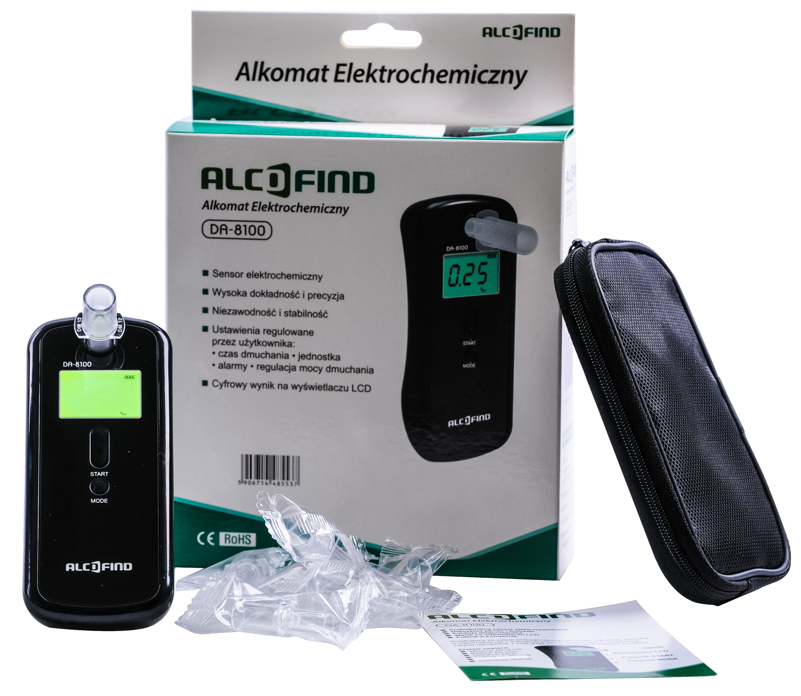Alkomat marki AlcoFind DA8100 + 10 lat Gwarancji plus nielimitowane kalibracje