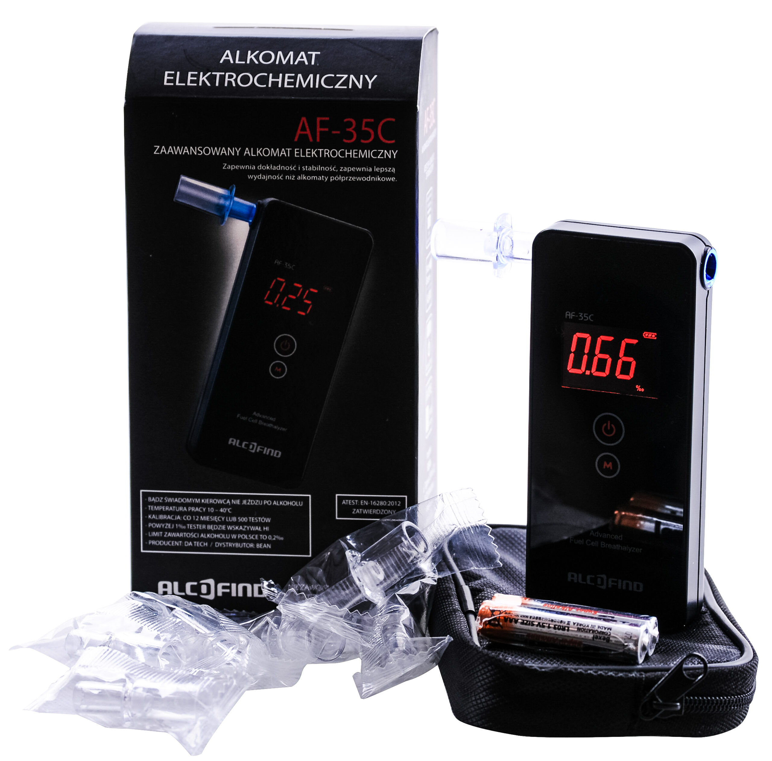 Alkomat elektrochemiczny AlcoFind AF-35C + certyfikat