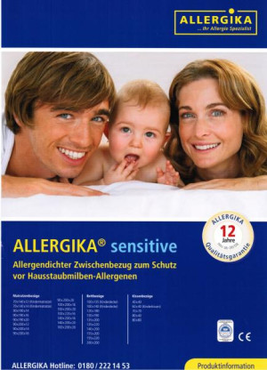 ALLERGIKA - Encasing Sensitive Matratzenbezug 140x200x25 cm milbendicht | Allergiker Milbenschutz
