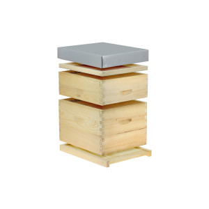 Ecoruche : Ruches Classiques en Bois Ruche à tenons Dadant 12 cadres + Hausse & Cadres filés