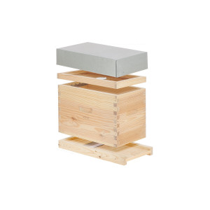 Ecoruche : Ruches Classiques en Bois Ruchette à tenons Dadant 6 cadres + Fond aéré