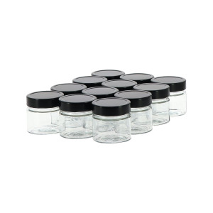 Apiculture.net - Matériel apicole français 12 pots verre 250g Modernes avec couvercles TO 70 Deep - 70 mmNoir
