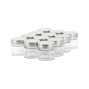 Apiculture.net - Matériel apicole français 12 pots verre 250g Modernes avec couvercles TO 70 Deep - 70 mmArgenté