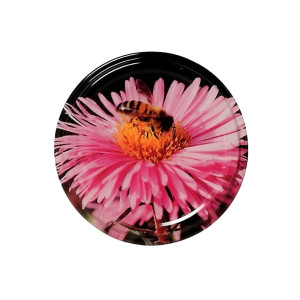 Apiculture.net - Matériel apicole français 1400 Couvercles Twist Off Fleur / Abeille TO 63