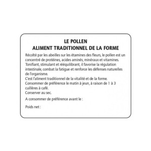 Apiculture.net - Matériel apicole français 1000 contre-étiquettes sur le pollen