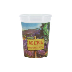 Apiculture.net - Matériel apicole français 20 pots traditionnels décor Lavande 500g