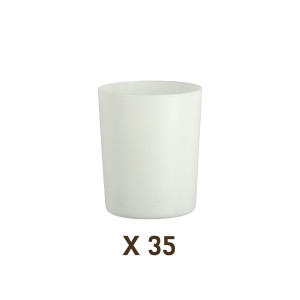 Apiculture.net - Matériel apicole français 35 verres à bougie 25cl laqués blanc mat