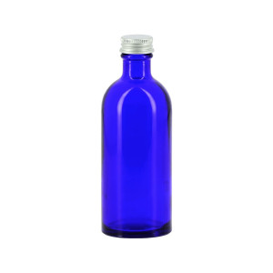 Apiculture.net - Matériel apicole français 18 flacons verre bleu 100ml avec bouchons alu