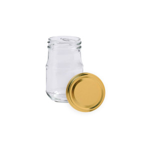 Apiculture.net - Matériel apicole français 35 pots verre Atlas 125g (106ml) avec couvercles TO48 - Or
