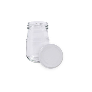 Apiculture.net - Matériel apicole français 35 pots verre Atlas 125g (106ml) avec couvercles TO48 - Blanc