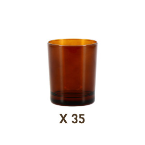 Apiculture.net - Matériel apicole français 35 verres à bougie 25cl laqués ambrés