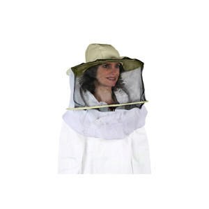 Apiculture.net - Matériel apicole français Voile rond Kaki avec chapeau