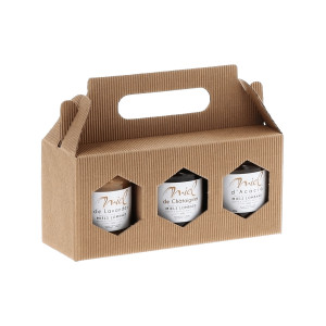 Apiculture.net - Matériel apicole français 100 coffrets carton pour 3 pots de 250g