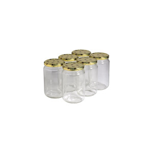 Apiculture.net - Matériel apicole français 300 pots verre 1kg (750ml) avec couvercles TO82 - 94 mmAlvéoles Abeilles