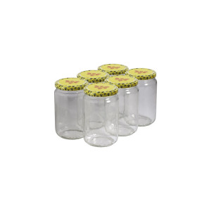 Apiculture.net - Matériel apicole français 300 pots verre 1kg (750ml) avec couvercles TO82 - 94 mmEssaim Abeille