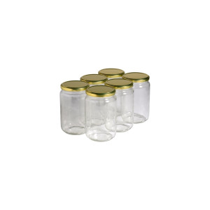 Apiculture.net - Matériel apicole français 300 pots verre 1kg (750ml) avec couvercles TO82 - 94 mmDoré