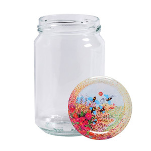Apiculture.net - Matériel apicole français 300 pots verre 1kg (750ml) avec couvercles TO82 - 94 mmProvence