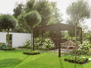 Pergola Reflect manuala pentru gradina si terasa, aluminiu, antracit, 3x4 m