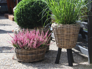 Ghiveci din ratan, natural, diametru 80 cm, inaltime 62 cm