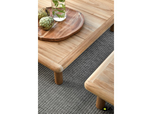 Masa de cafea de gradina si terasa Apple Bee Sling, lemn de tec, natur