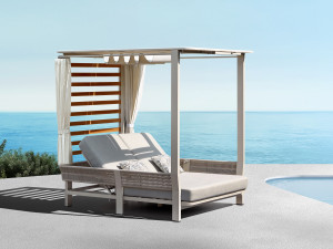 Sezlong Daybed Higold Borromeo, bej, cadru bej